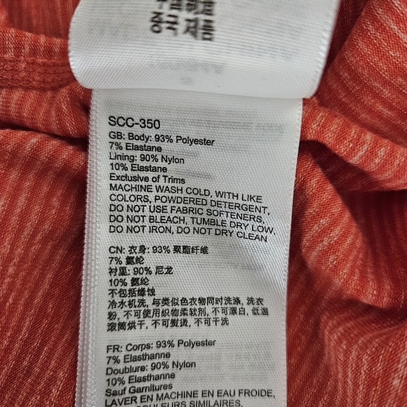 Marmot Athletic Fit Flare Tennis Dress Orange Stripe Crossback Built N Bra Small - Picture 8 of 8